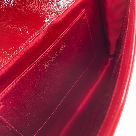 Saint Laurent Red Leather Large Belle de Jour Clutch sku#85844 (gently used) - Picture 10 of 11